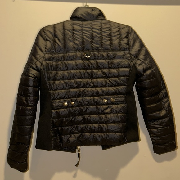 Black and gold Love Tree Puffer Jacket with pockets - Picture 3 of 3